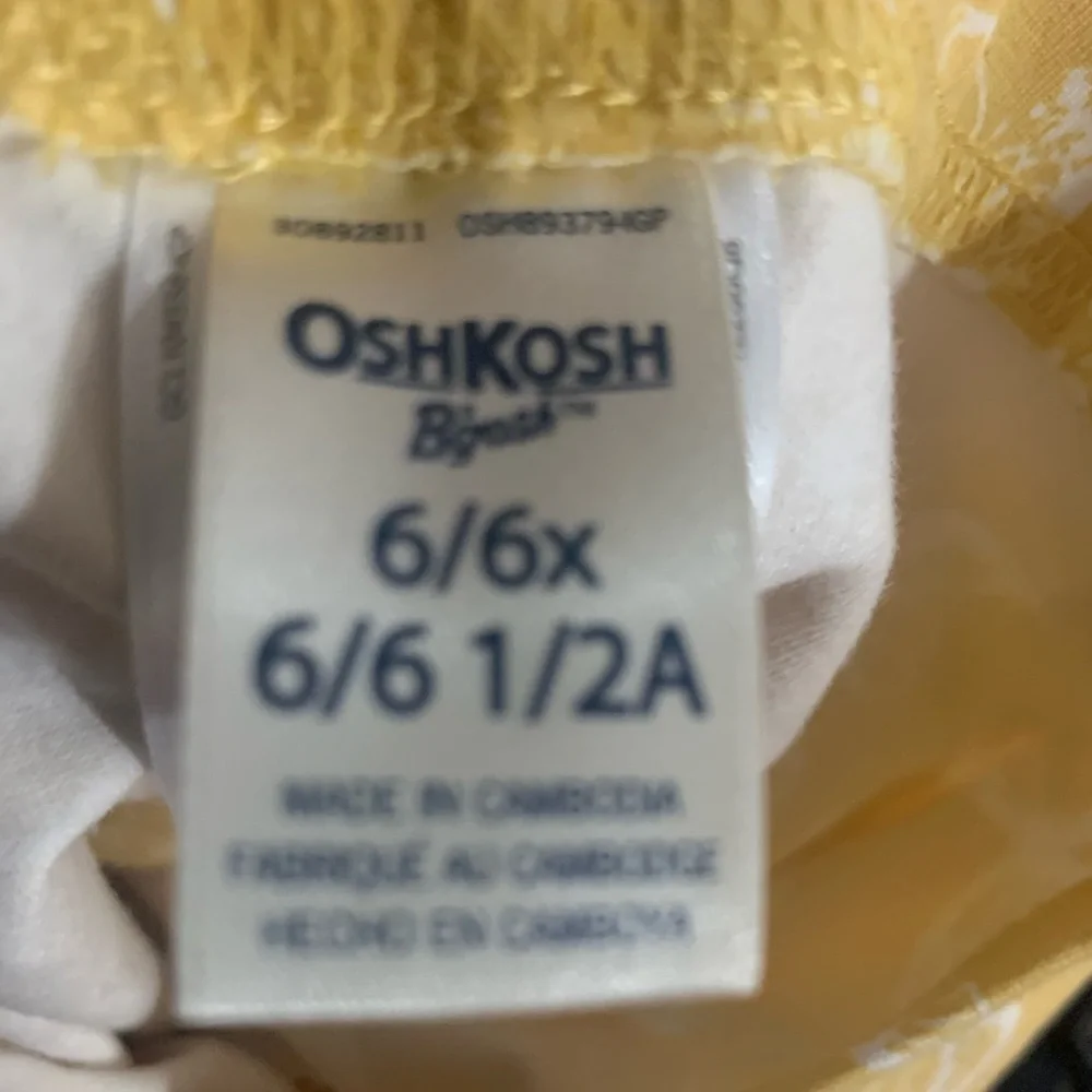 OshKosh Yellow Butterfly Print Girls Leggings 6/6X